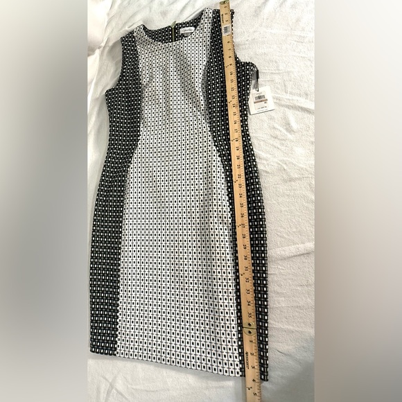 Calvin Klein Black and White Sleeveless sheath Dress size 12 - Picture 5 of 15